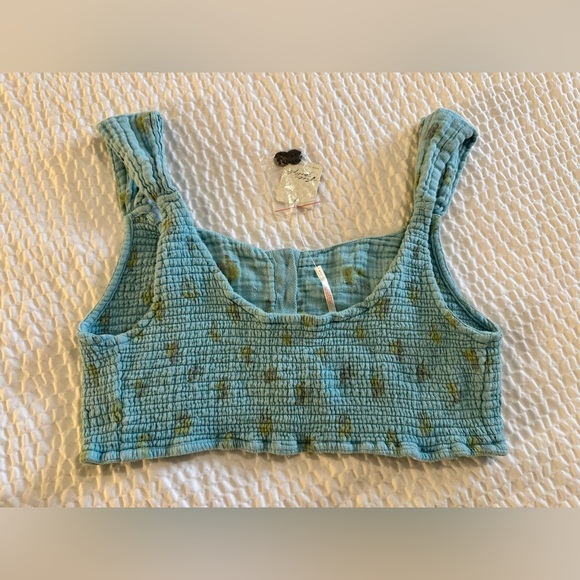 Free People Iris Corset Teal Button-Down Skirt Set Pinky Combo Nile Blue M L XL - Picture 7 of 10